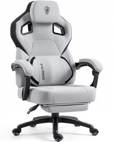 Big and Tall Ergonomic Gaming Chair with Footrest and Lumbar Support, Gray