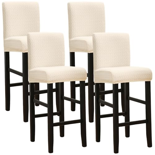 Stretch Bar Stool Covers Set of 4 - Washable Counter Height Seat Covers