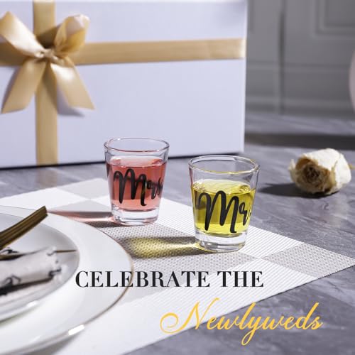 Hubby & Wifey Stemless Wine and Whiskey Glass Set for Couples
