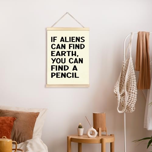 Funny Math Classroom Poster with Wooden Hanger Frame 12x16 Inch