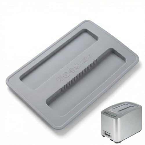 Silicone Toaster Cover for 2-Slice Toaster - Dust Protector Lid, Gray