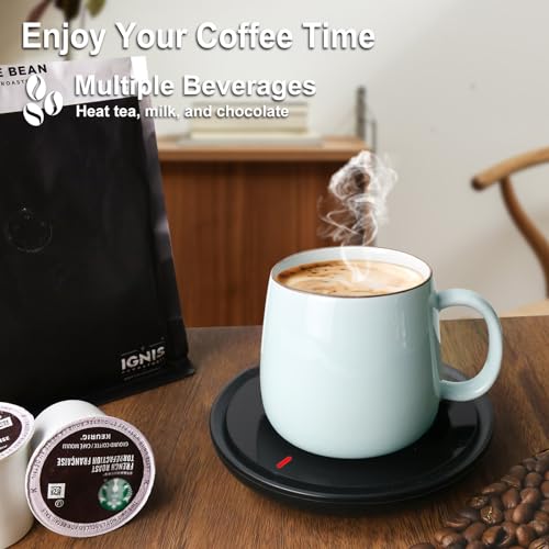Heness Classic Black Candle & Coffee Warmer with Auto Shut Off - Desk Accessory