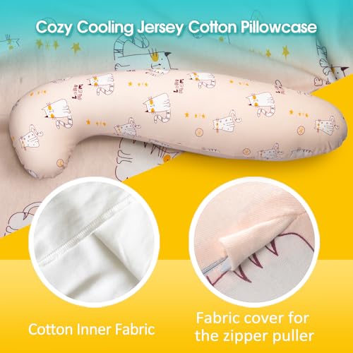 35" Kids Body Pillow with Cute Kitten Cover - Washable & Soft