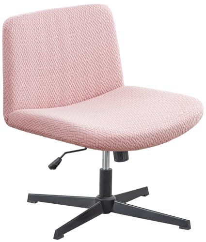 Waterproof Criss Cross Chair Cover - Elastic Jacquard Fabric, Armless Accent Slipcover, Washable, T-Pink
