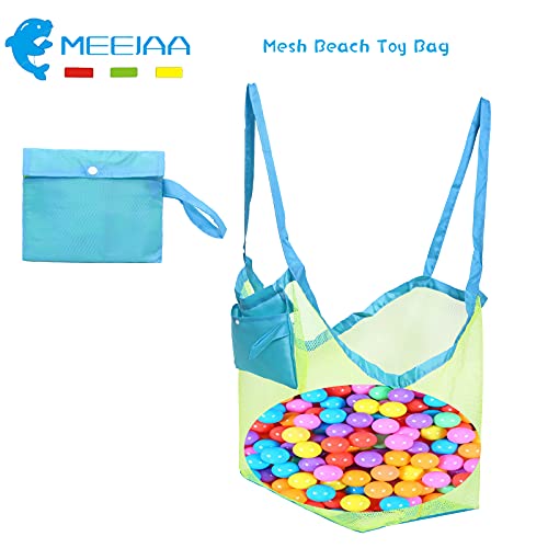 Large Mesh Beach Bag for Toys - Foldable Sand-Filtering Tote for Kids