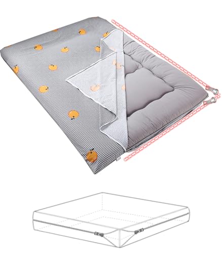 Futon Mattress Cover with Zipper - King/Queen/Full Size, Floral Print