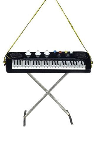 Electric Keyboard Christmas Tree Ornament - Metal, 3 Inches - Broadway Gifts