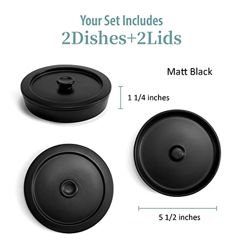 WYMOON Black Ceramic Margarita Salt Rimmer Set with Lids & Tray, Cocktail Barware