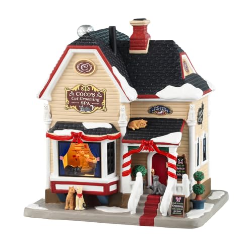 Lemax Coco's Cat Grooming Spa #45259 - Collectible Lighted Christmas Village Building