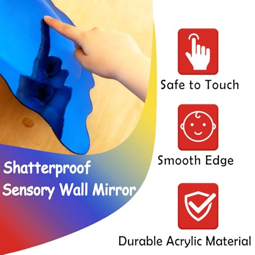 3 PCS Sensory Wall Bubble Acrylic Mirrors - Vibrant Color & Safe Shatterproof Design