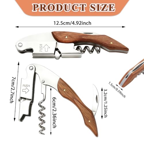 Berglander Waiter Corkscrew Wine Opener with Foil Cutter & Wood Handle - Professional Bar Tool