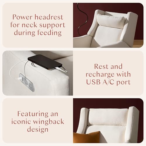 Electric Nursery Glider Recliner with Power Headrest and USB Port