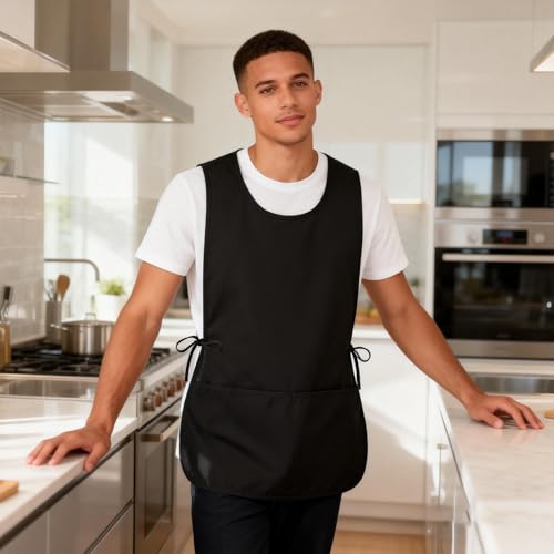 Unisex Cobbler Smock Apron with Side Ties and Two Deep Pockets