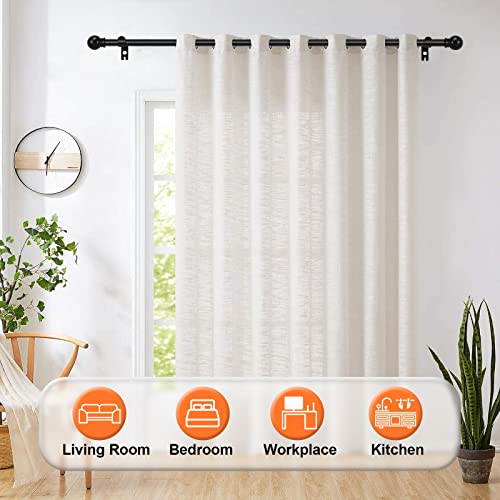 Adjustable Stainless Steel Curtain Rod 35-46 Inch, Black Drapery Rod