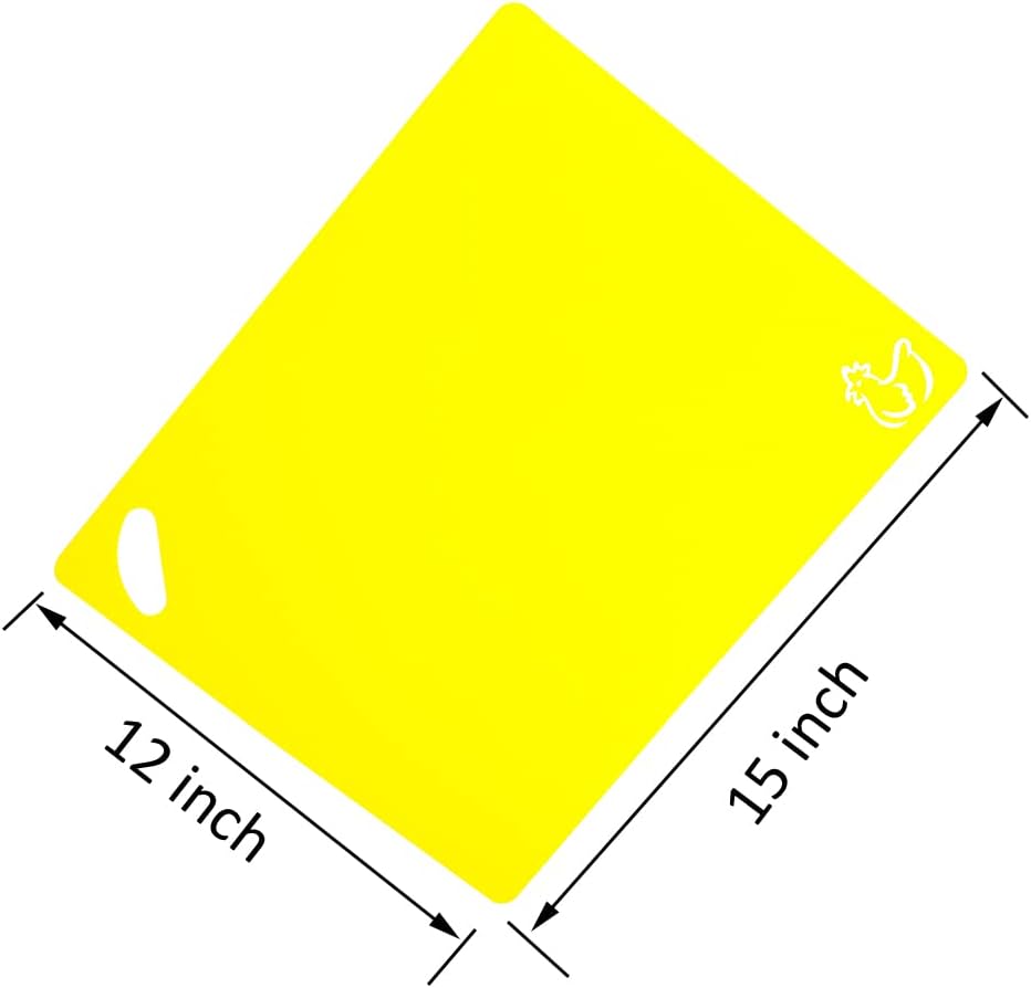 Skiennix Flexible Cutting Board Set - Easy-Grip Colored Mats for Cooking | Set of 4