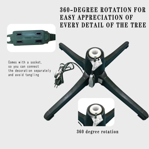 360-Degree Rotating Christmas Tree Stand with Outlets - 80 lb Capacity