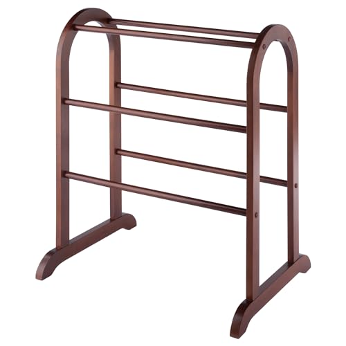6-Rung Wood Quilt Rack - Antique Walnut Blanket Stand