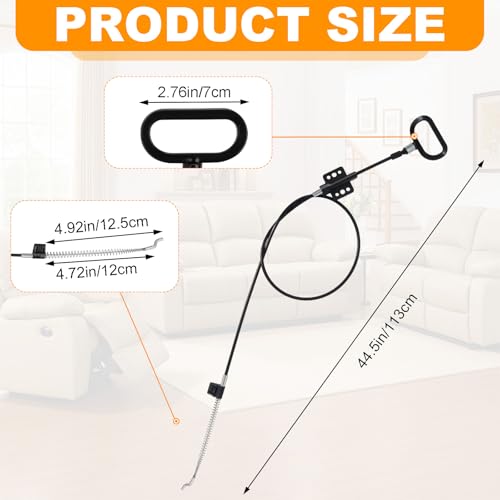 Universal Recliner Replacement Cable with D-Ring Handle, 44.5-Inch