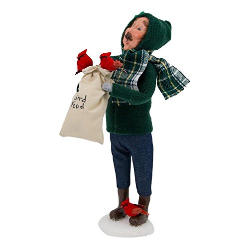Byers' Choice Family With Cardinals Man Caroler - 13in Handcrafted Christmas Figurine