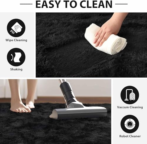 4x6 Fluffy Area Rug - Ultra-Soft Non-Slip Shaggy Carpet for Living Room