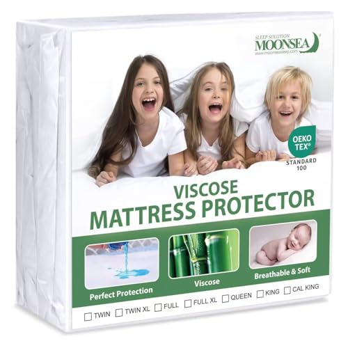 Moonsea Twin Waterproof Mattress Protector - Cooling Viscose Jersey Cover