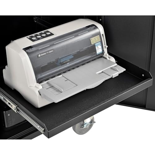 Mobile Industrial Computer Cabinet with LCD Monitor Mount, 55-inch Height