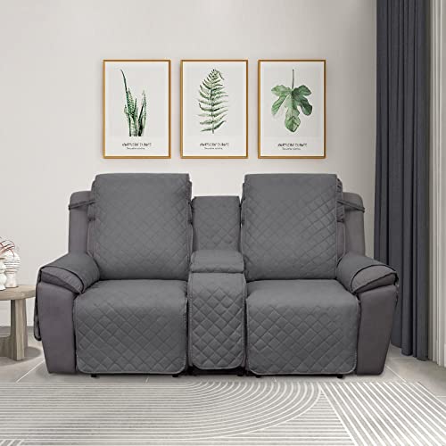 Water Resistant Reversible Loveseat Recliner Cover - Gray/Light Gray