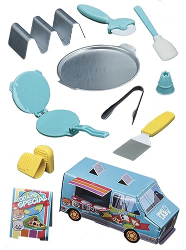 Tiny Food Truck Toy Cooking Kit with Real Mini Kitchen Tools