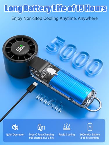 Portable Handheld Turbo Fan 100-Speed Rechargeable Mini Fan