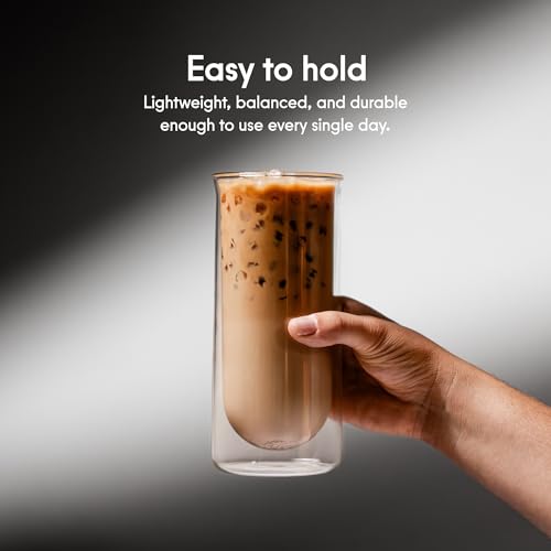 Double-Walled Borosilicate Glass Coffee Mugs - 15.5oz Smoke (Set of 2)