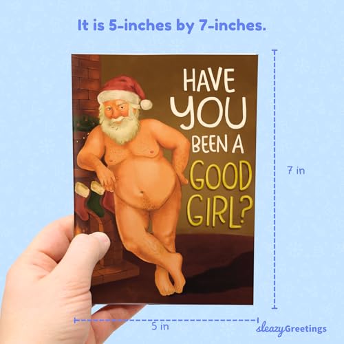 Have You Been A Good Girl — Sleazy Greetings Funny Christmas Card for Women or Men