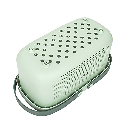 JiatuA Plastic Shower Caddy Tote Basket with Drainage & Silicone Handle, Green