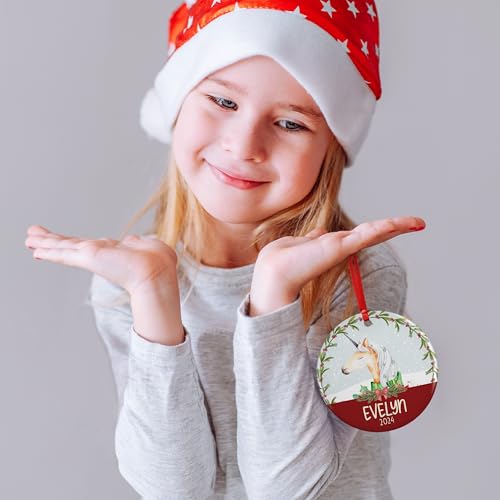 Personalized Christmas Ornament for Kids - 2026 Holiday Decor Custom 3" Ceramic or Aluminum, USA Made - Includes Name & Date, Variation 1