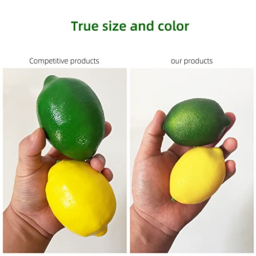 Artificial Lemons and Limes Set - 24 Pcs Faux Fruit Decor