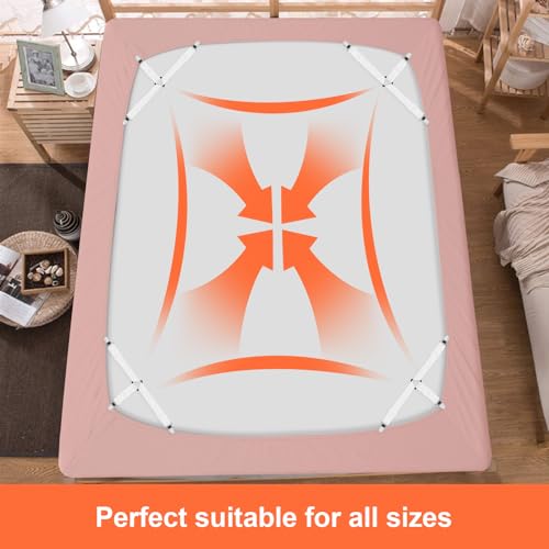 8 Pcs Adjustable Bed Sheet Straps with Metal Clips - Non Slip Fitted Sheet Clips for Mattress, Sofa, Tablecloths