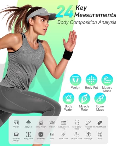 INSMART Black Smart Body Scale with 24 Metrics - Bluetooth Body Composition Analyzer