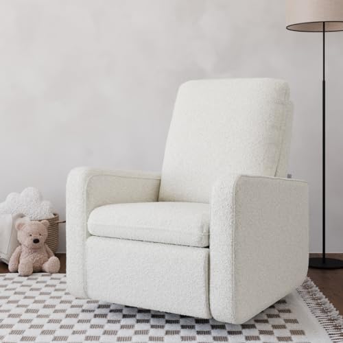 Power Recliner Swivel Glider Nursery Chair, Ivory Bouclé with USB Charging