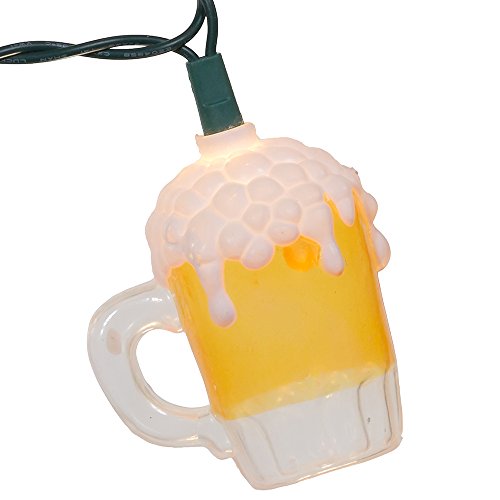 Kurt Adler Beer Mug String Light Set - Novelty Party & Holiday Decor, 10 Lights