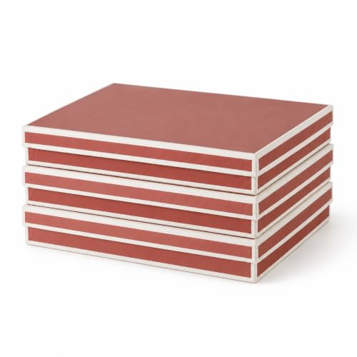 Soul & Lane Festive Red Gift Boxes with Lids (Set of 3) – 13.2 x 9.8 x 1.8 in, Holiday Clothing Boxes