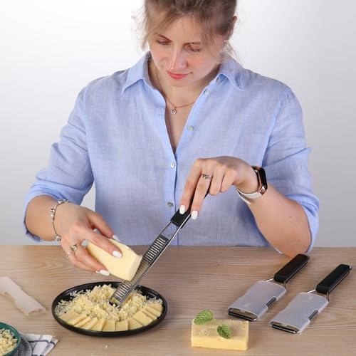 3-Piece Stainless Steel Kitchen Grater and Lemon Zester Set