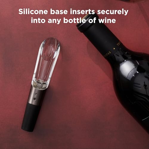 Instant In-Bottle Wine Aerator Pourer Spout with Drip-Free Silicone Base