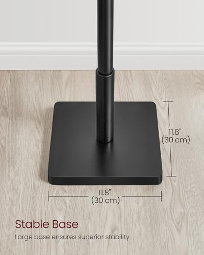 Solid Wood Coat Rack, Free Standing Hall Tree with 8 Hooks, Black