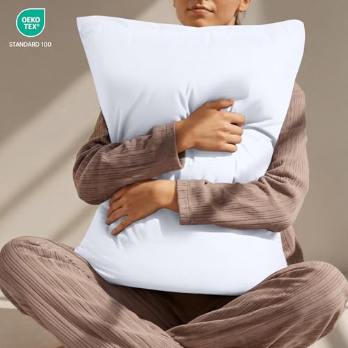 Zippered Pillow Protectors - Queen Size Brushed Microfiber, 4 Pack