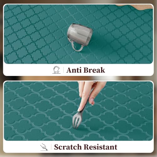 Arenarug 2pc Upgrade Scalloped Kitchen Mats Rug set, Christmas Green – Spruce Green 17.3" x 30" + 17.3" x 59"