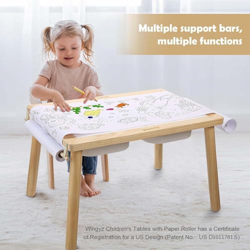 Kids Sensory Activity Table with 3 Storage Bins and Paper Holder