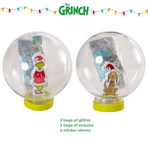 DIY Snow Globe Craft Kit for Kids - Includes 2 Globes, Glitter and Stickers