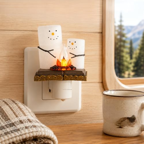 S'mores Campfire Night Light - Rustic Camping Decor for Bedroom & Home