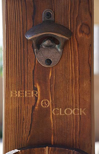 Wall-Mounted Beer Bottle Opener with Catcher - Rustic Pine & Zinc - Man Cave Decor