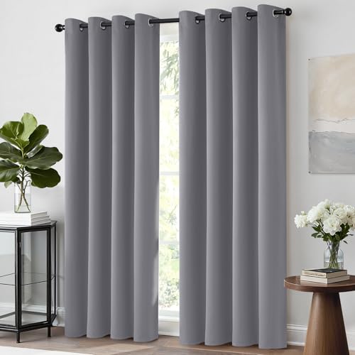 Room Darkening Curtains 52x84 inch Grommet - 2 Panels Blackout Drapes