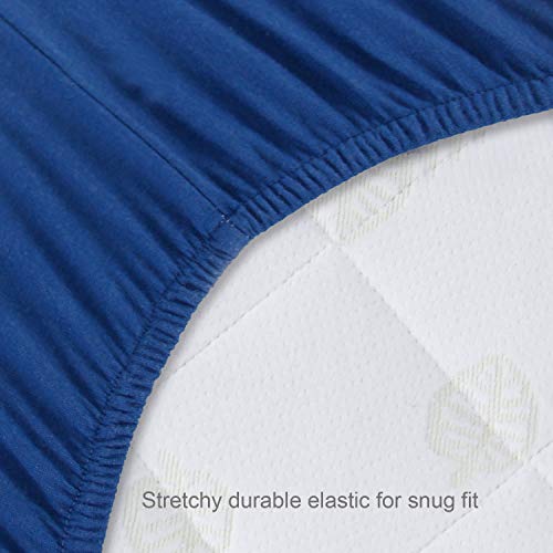Biloban Soft Microfiber Fitted Crib Sheets 2-Pack - Grey & Navy (52" x 28")